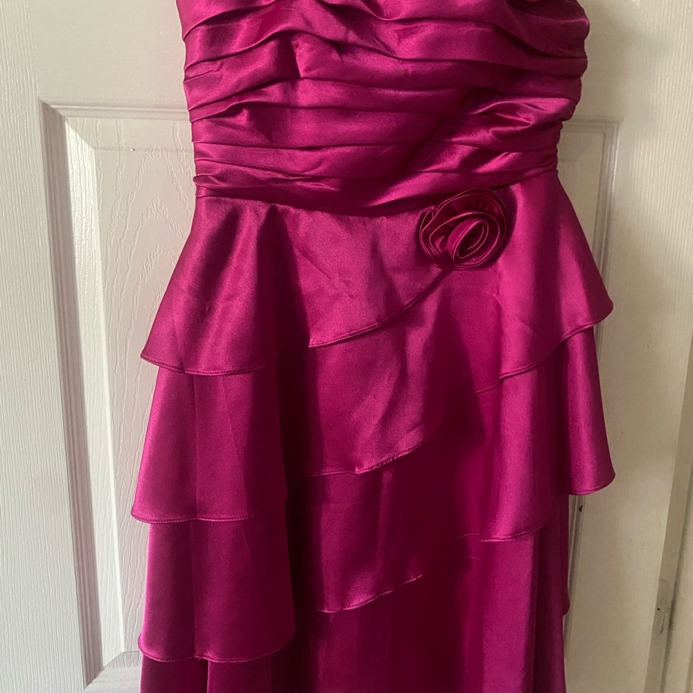 Elegant Fuchsia Layered Dress